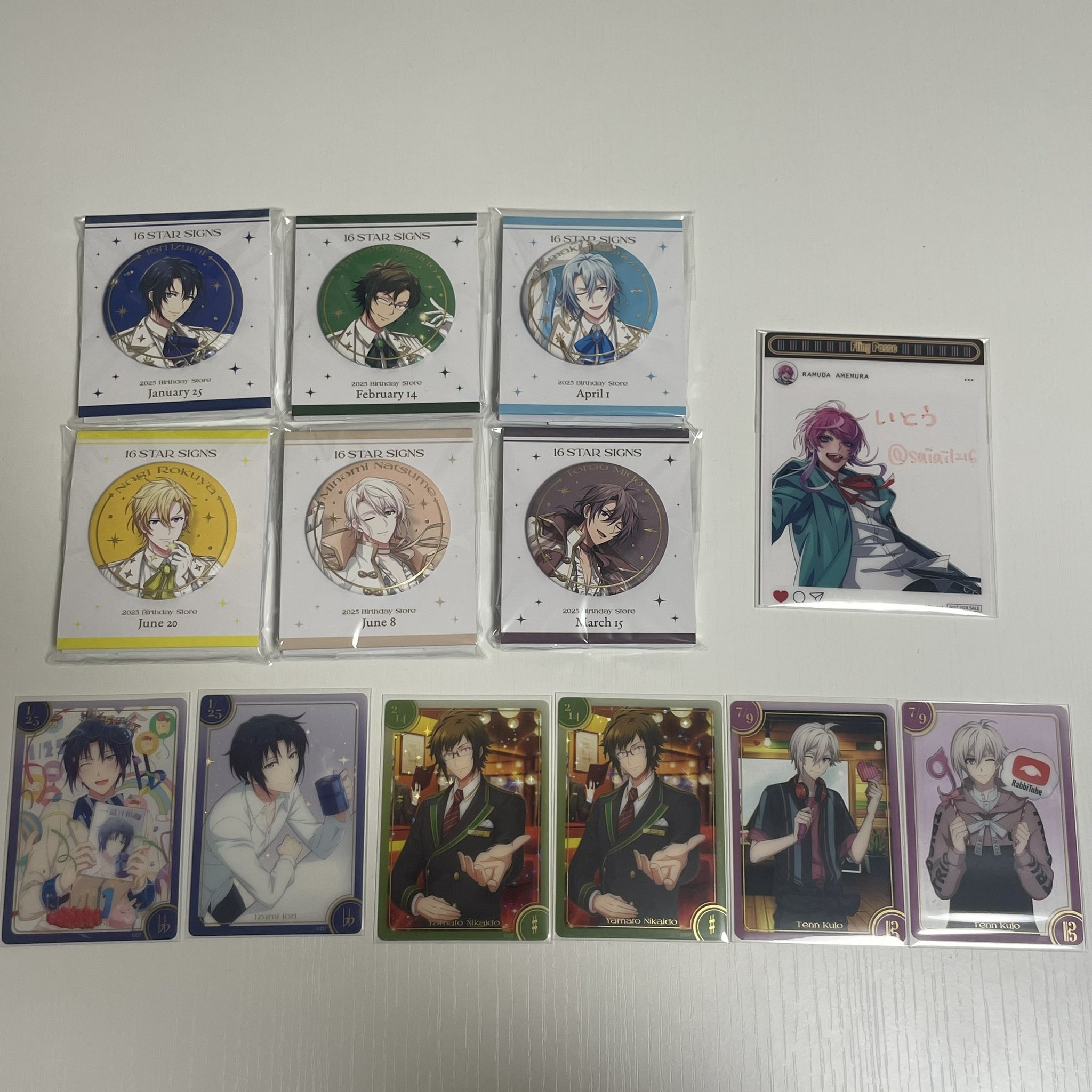 ŹOOĻ 虎於 缶バッジ バースデーストア 16 STAR SIGNS アイナナ」和泉三月／御堂虎於バースデーストア♪ 3月はIDOLiSH7