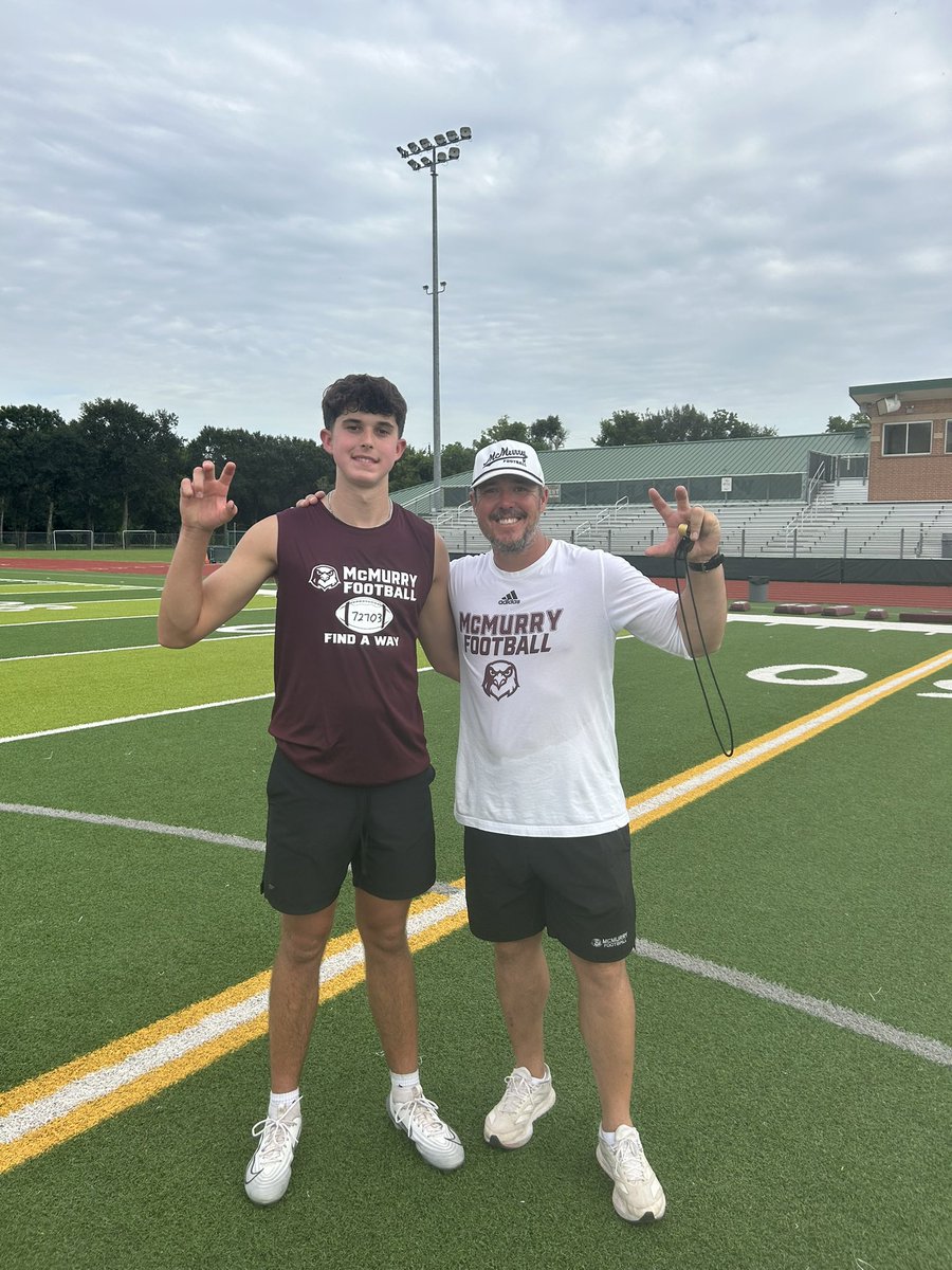 Great camp today out with <a href="/McMURRYFOOTBALL/">McMURRY FOOTBALL</a> and coach <a href="/CoachNealMcM/">JORDAN NEAL</a> <a href="/FBCA_Football/">FBCA Football</a>