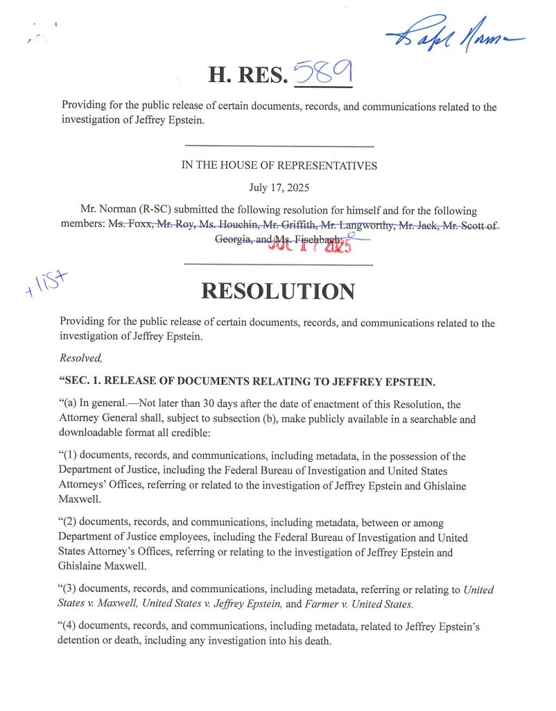 MarioNawfal's tweet photo. 🚨🇺🇸 BREAKING: HOUSE COMMITTEE ADVANCES EPSTEIN FILES RESOLUTION DEMANDING BONDI RELEASE DOCUMENTS

The House Rules Committee approved along party lines a resolution calling for Attorney General Pam Bondi to release Jeffrey Epstein investigation documents.

The committee also approved a rule for a federal spending cuts package, which heads to the House floor for immediate debate and vote.

The Epstein resolution will not be taken up tonight and, if passed by the full House, would not carry force of law as it wouldn't require Senate approval or presidential signature.

The symbolic measure reflects growing pressure on the Trump administration to release Epstein files amid bipartisan demands for transparency.

Both measures passed on partisan votes in committee.

Source: NBC