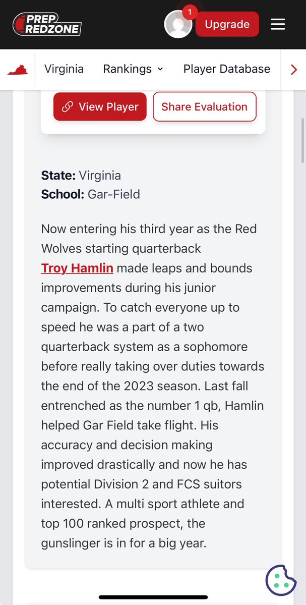Thank you <a href="/PrepRedzone/">Prep Redzone 🏈</a> for the write up.<a href="/carljfred/">Carl Frederick</a> <a href="/novafootballpod/">All Hitches - The NoVA Football Podcast</a> <a href="/G_FHSAthletics/">Gar-Field Athletics</a> <a href="/coachzedmunds/">Zach Edmunds</a>