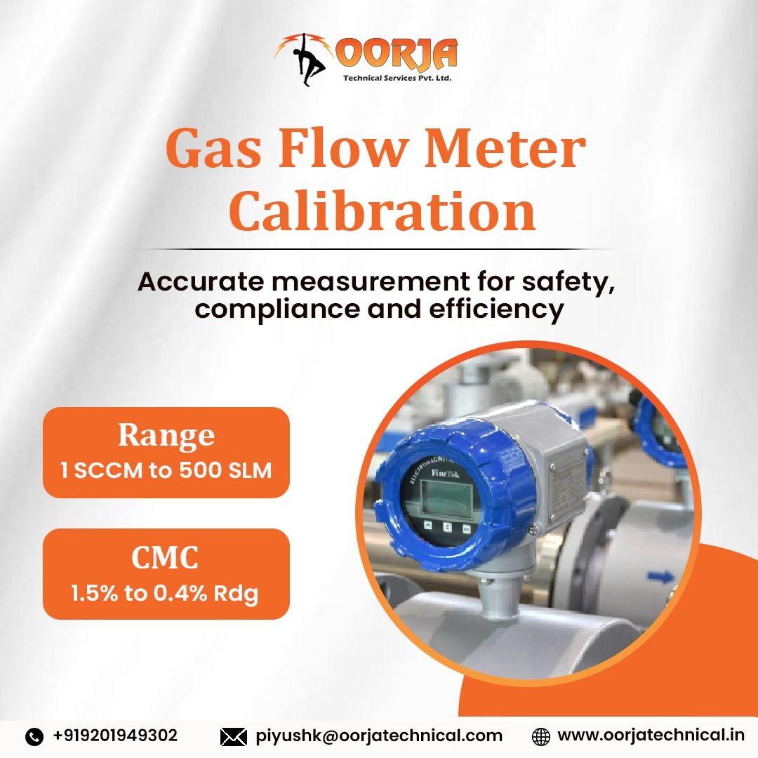 Oorjatechnical's tweet image. Oorja Technical Services Pvt. Ltd. offers precise Gas Flow Meter Calibration from 1 SCCM to 500 SLM with CMC as low as 0.4% Rgd.
✅ Accurate. Reliable. Compliant.
📞 +91 9201949302
🌐 oorjatechnical.in

#GasFlowCalibration #OorjaTechnical #FlowMeasurement #CalibrationExpert