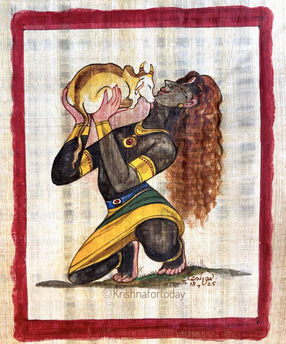 Govinda #compassion #papyrus #watercolour #Krishnafortoday