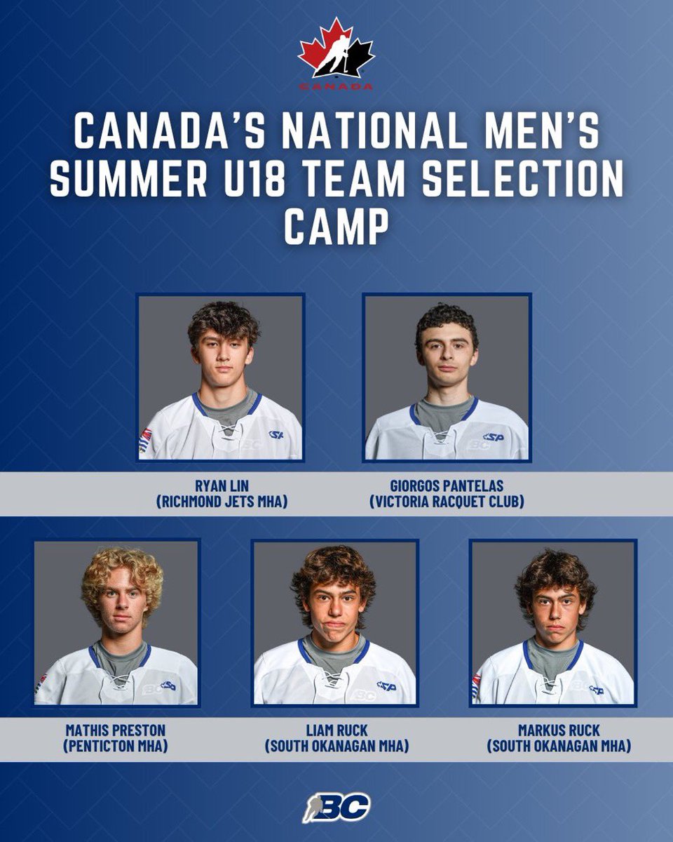 PCAHA (@pcahamain) on Twitter photo Congrats to Ryan Lin (<a href="/RichmondJetsMHA/">Richmond Jets MHA</a>) who is one of 5 BC players invited to <a href="/HockeyCanada/">Hockey Canada</a> National Men’s Summer U18 selection camp! All the best!
📸 <a href="/BCHockey_Source/">BC Hockey</a> Congrats to Ryan Lin (<a href="/RichmondJetsMHA/">Richmond Jets MHA</a>) who is one of 5 BC players invited to <a href="/HockeyCanada/">Hockey Canada</a> National Men’s Summer U18 selection camp! All the best!
📸 <a href="/BCHockey_Source/">BC Hockey</a>