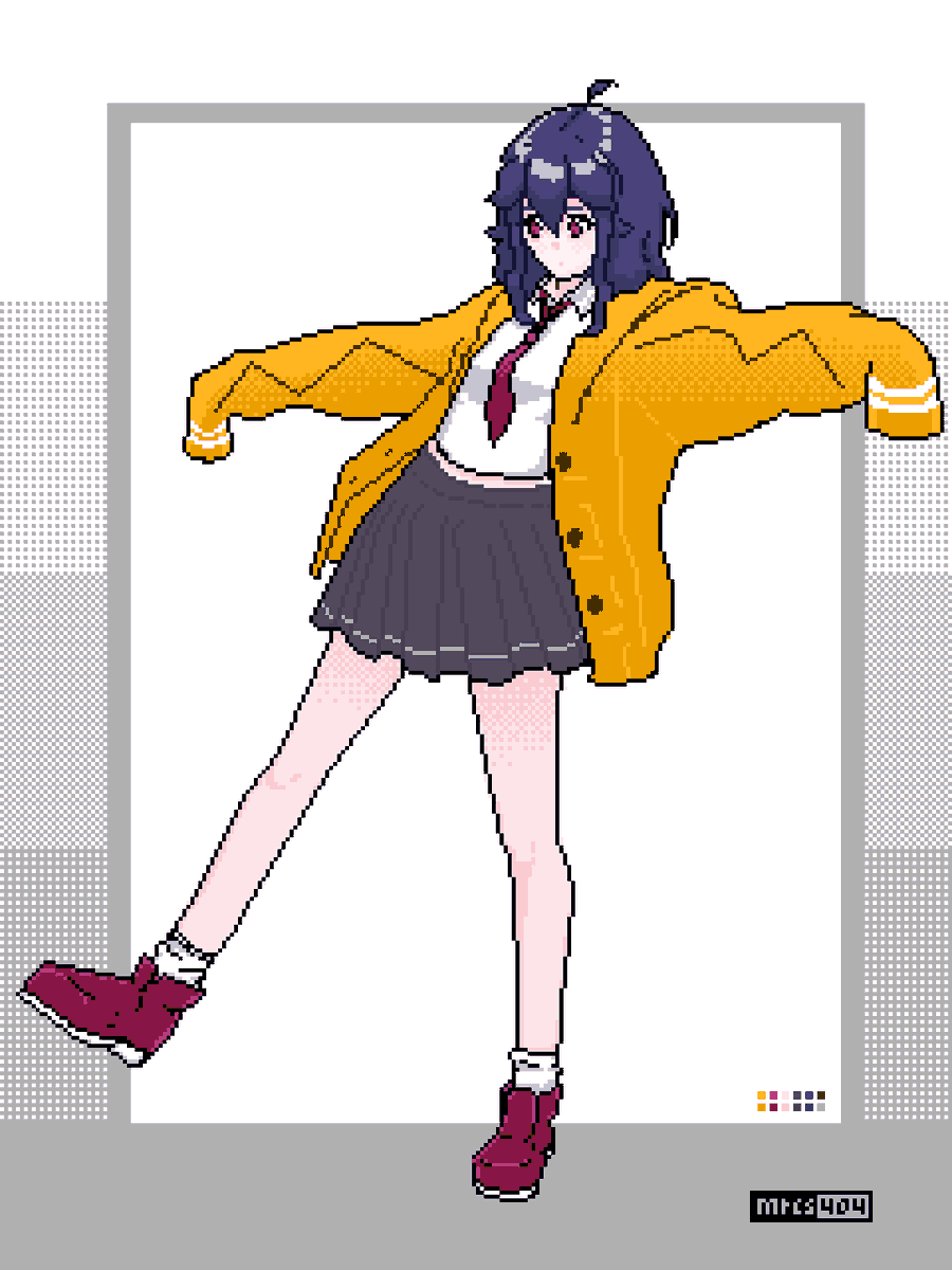 MRCS_404's tweet image. 🟣🔴🟠 #pixelart #ドット絵