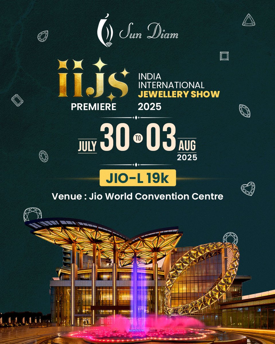 sun_diam's tweet image. Excited to be at IIJS Premiere 2025! 💎
Join Sun Diam from July 30–Aug 3 at Jio World Convention Centre, Mumbai.
📍 Booth: JIO-L 19K
Discover 100% natural diamonds—straight from the source.
Let’s connect &amp;amp; celebrate timeless craft! #IIJS2025