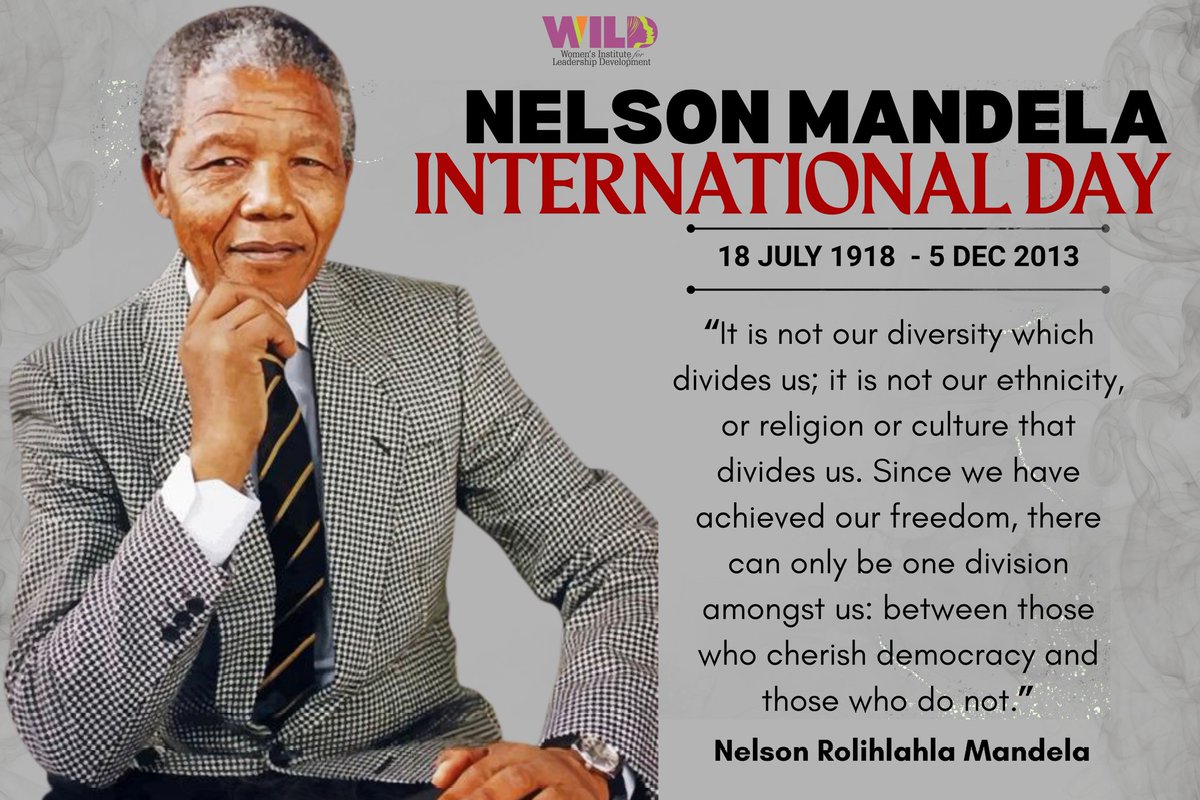 wildtrustzim's tweet image. Today, we honour Nelson Rolihlahla Mandela, a monumental figure in the fight for justice & equality. In 2009, the UN established July 18 as Nelson Mandela International Day, recognizing his 67 years of service and commitment to human rights in South Africa.
#MandelaDay