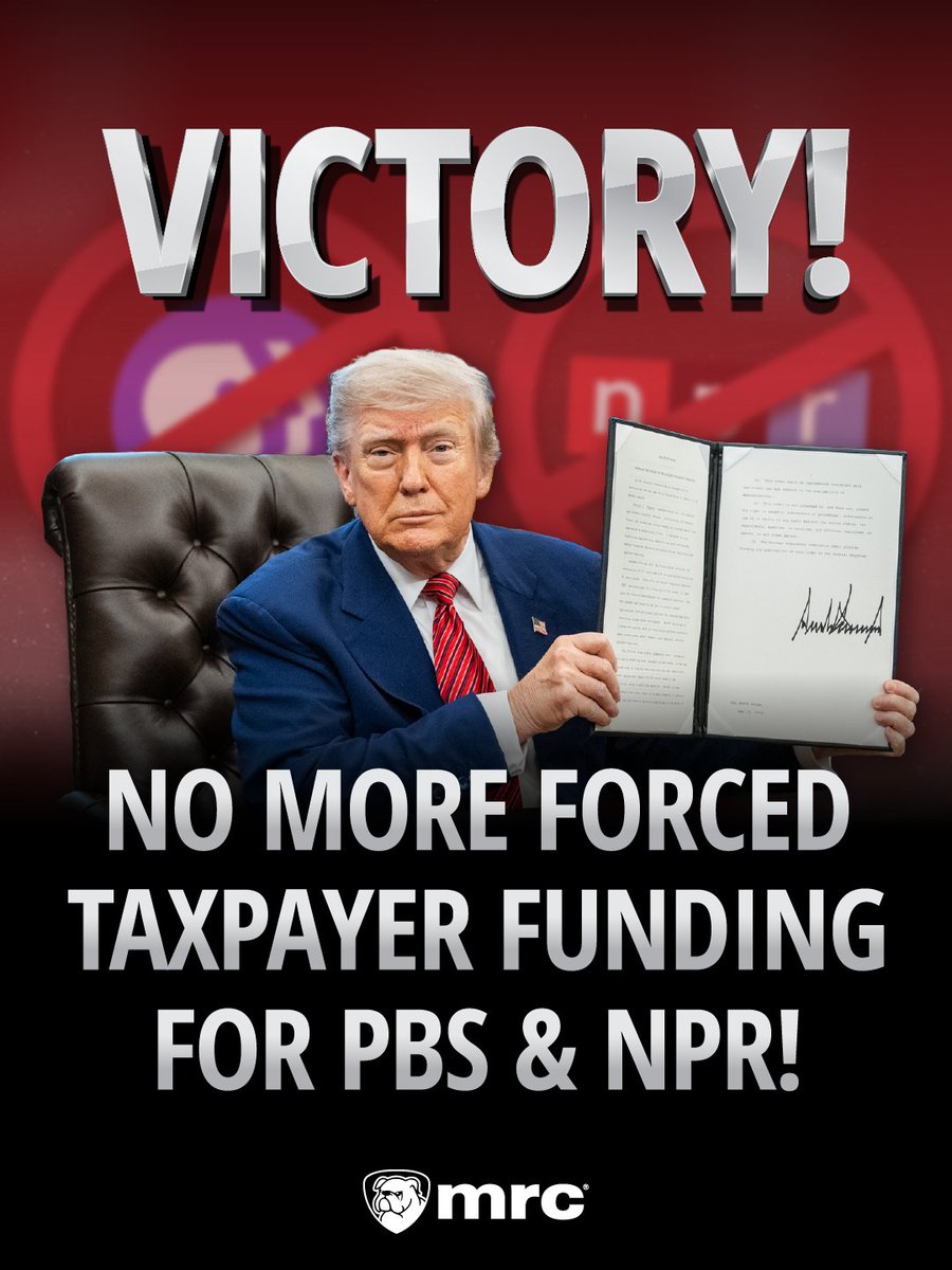 newsbusters's tweet image. 🚨After 38 years of fighting PBS and NPR’s bias, President Trump’s rescission package to defund PBS and NPR is officially passed!
Let’s take a look back at the timeline of MRC NewsBusters vs. PBS and NPR 🧵