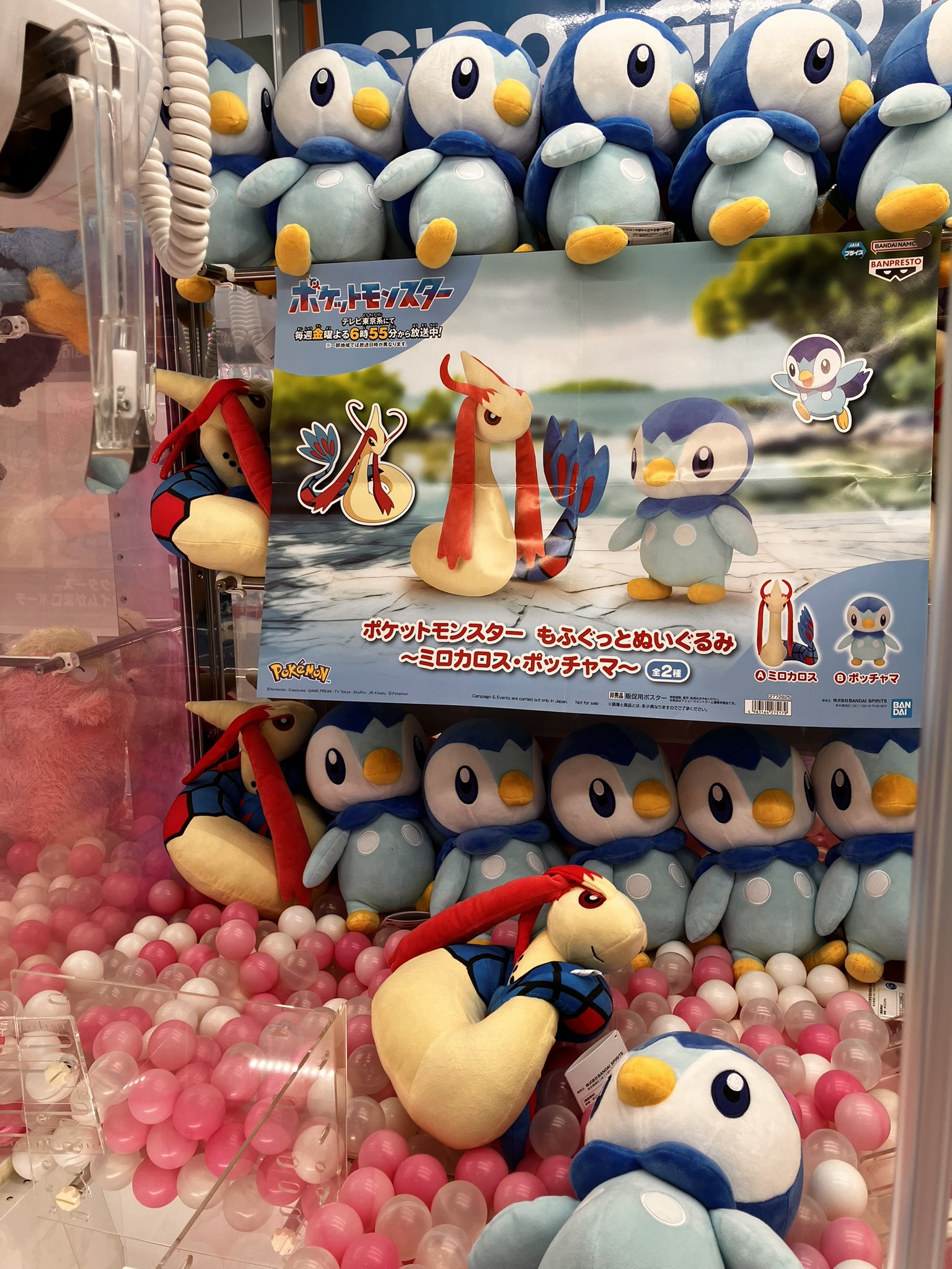 ポケモンぬいぐるみ6体　ピカチュウ　ミロカロス　ポッチャマ　フォッコ　ルリリ他 ポケットモンスター もふぐっとぬいぐるみ～ミロカロス