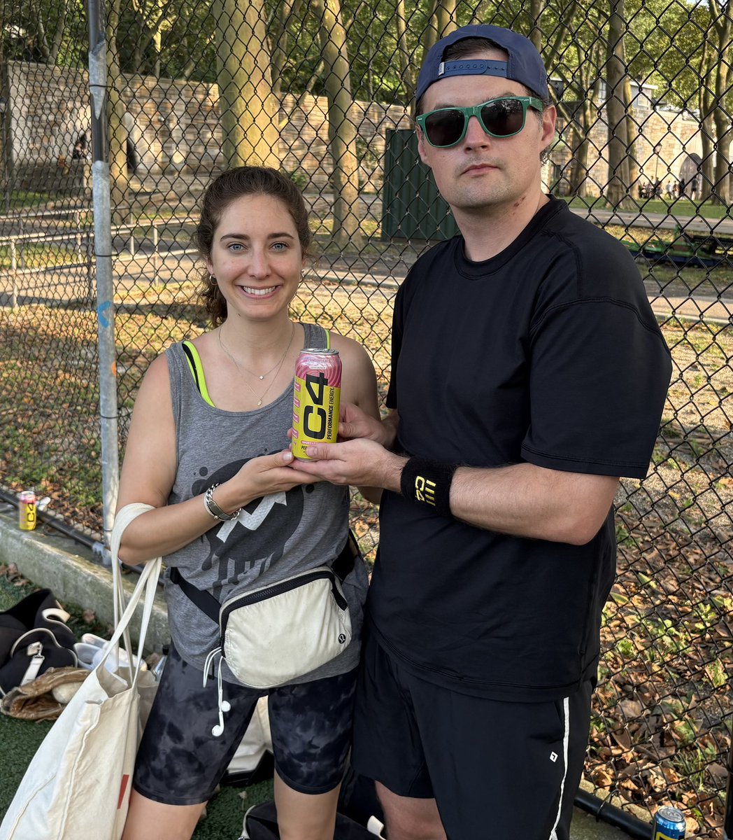 NYMSL's tweet photo. Our sponsor this season is @C4Energy drinks from Nutrabolt. Here are @BuzzFeedSB and @ForbesSoftball with C4’s strawberry/watermelon carbonated booster. https://t.co/C6Gi43wTHu #MediaSoftball https://t.co/nF97JcZC28