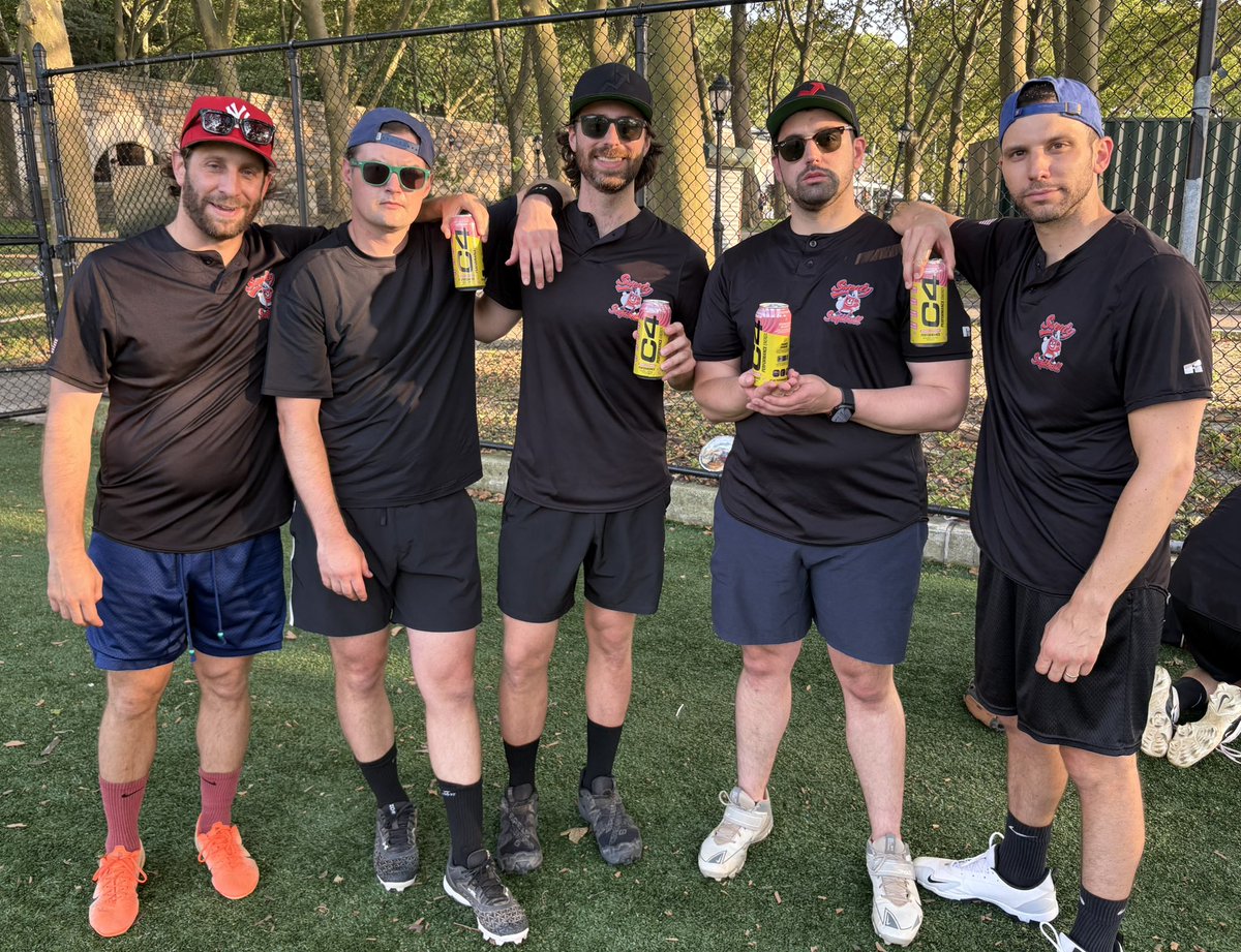 NYMSL's tweet photo. Our sponsor this season is @C4Energy drinks from Nutrabolt. Here are @BuzzFeedSB and @ForbesSoftball with C4’s strawberry/watermelon carbonated booster. https://t.co/C6Gi43wTHu #MediaSoftball https://t.co/nF97JcZC28
