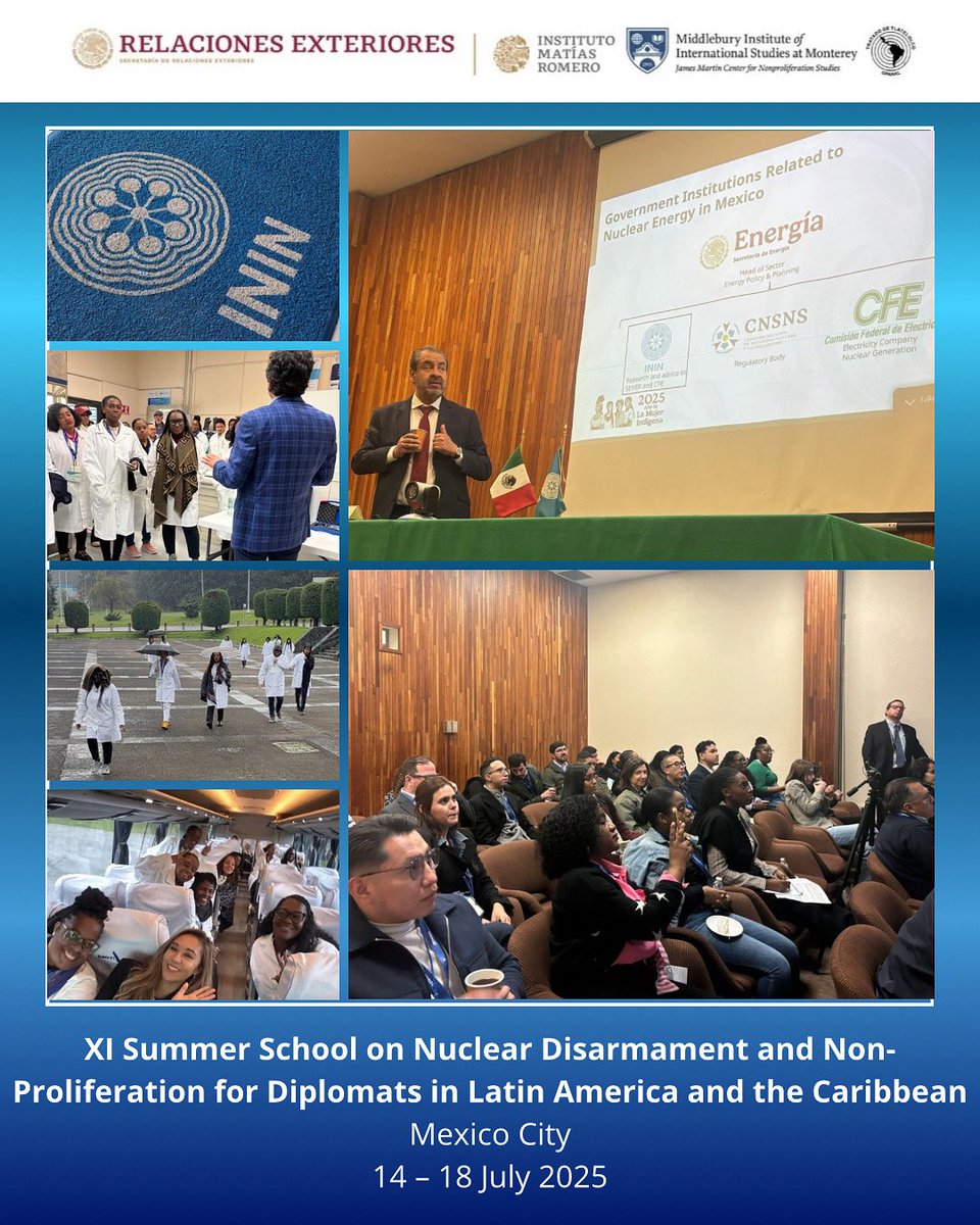 OPANAL's tweet image. Day 4 #SummerSchool 

The participants had the opportunity to visit the National Institute for Nuclear Research🇲🇽@inin_mx 

🔹Welcome message and overview of the work of the ININ by Dr. Javier
Cuitláhuac Palacios Hernández, General Director ⤵️