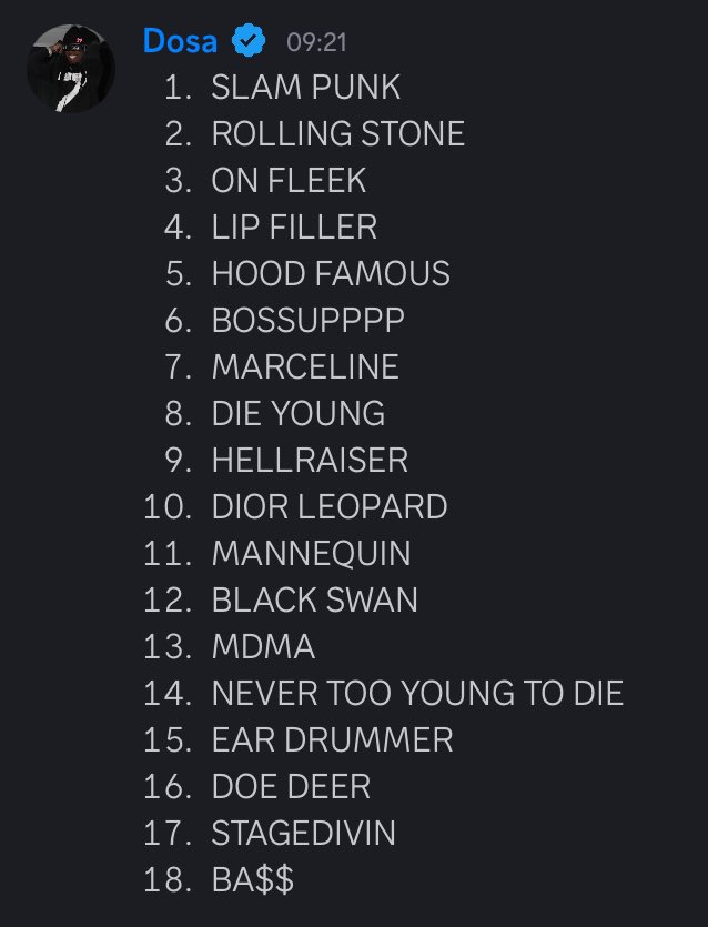 CHE

REST IN BASS

OFFICIAL TRACKLIST (FEATURES ARE HIDDEN(