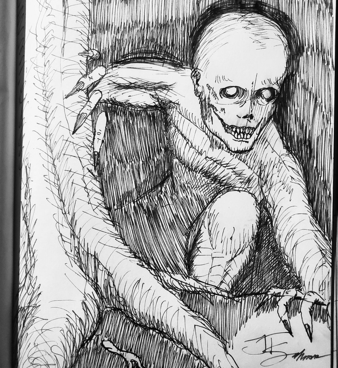 jt_salmon's tweet image. Upon night&apos;s fall, shrieks ring out among the trees. Your heart nearly stops, and your breath grows ragged. You start to run, but it&apos;s already too late. Another shriek rings out... and another... and another... The shrieking ghouls will feast tonight
#conceptart #scary #HorrorArt