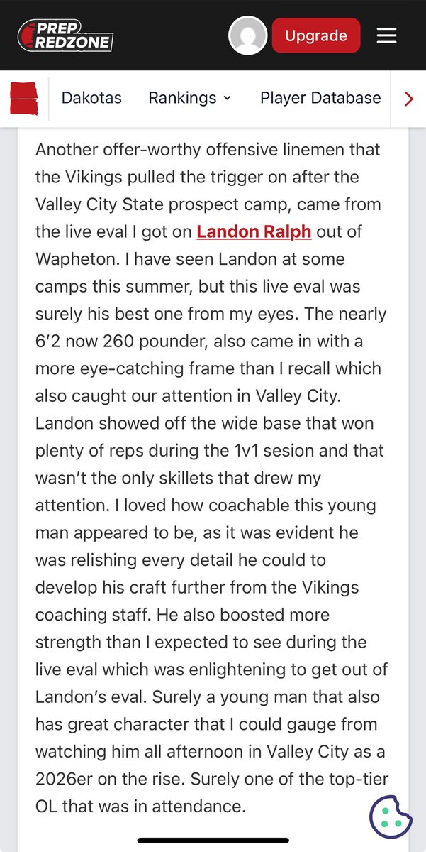 Landon Ralph Ranked 80 ND 26’ (@landonralph42) on Twitter photo Thank you for the write up <a href="/NWahlScouting/">Nate Wahl</a>! I appreciate all the coverage you’ve done this summer.
<a href="/PrepRedzoneDAK/">Prep Redzone Dakotas</a> <a href="/wahpfootball/">Wahpeton Huskie Football</a> <a href="/HuskieHigh/">The Wahpeton Huskies Howl</a> Thank you for the write up <a href="/NWahlScouting/">Nate Wahl</a>! I appreciate all the coverage you’ve done this summer.
<a href="/PrepRedzoneDAK/">Prep Redzone Dakotas</a> <a href="/wahpfootball/">Wahpeton Huskie Football</a> <a href="/HuskieHigh/">The Wahpeton Huskies Howl</a>