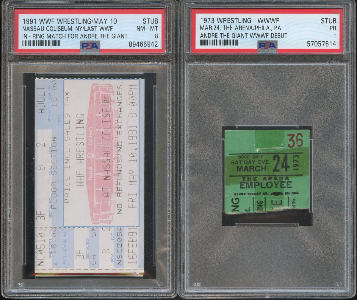 KNAPPCOLLECTION's tweet image. #AndreTheGiant WWWF debut and last WWF in-ring match ticket stubs #WrestlingTickets #PSAtickets #TheHobby