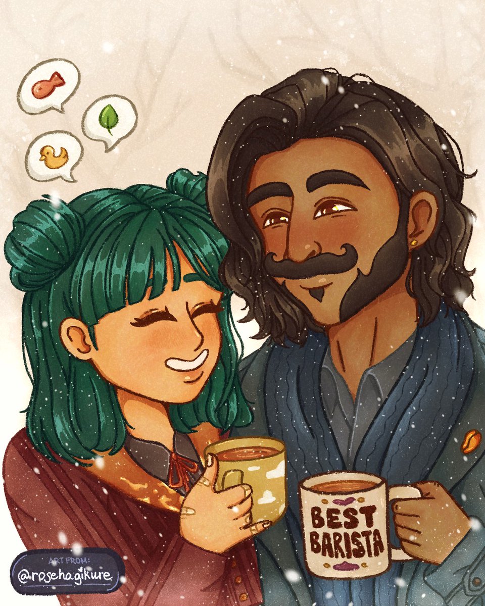 Once the season turns cold in <a href="/coralislandgame/">Coral Island</a>, it’s the perfect time to turn up the charm. How will you share the warmth with your favorite dateables?

#Mark by lylivesy (Discord) 
#Raj by <a href="/RoseHagikure/">Rose Hagikure</a> 

See you next #CoralIslandFridayFanart