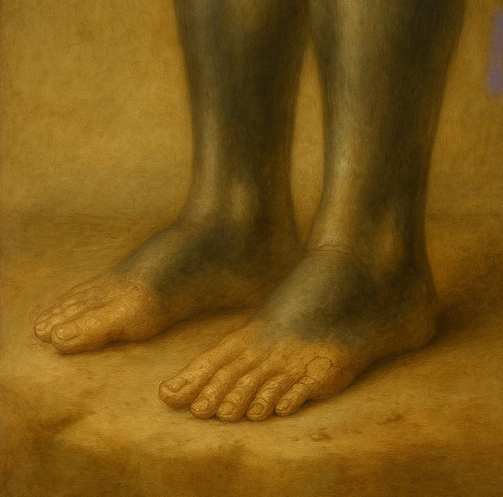 awad's tweet image. feet of clay: A hidden weakness or flaw in someone otherwise strong and admired.
See more wordsmith.org/words/feet_of_…