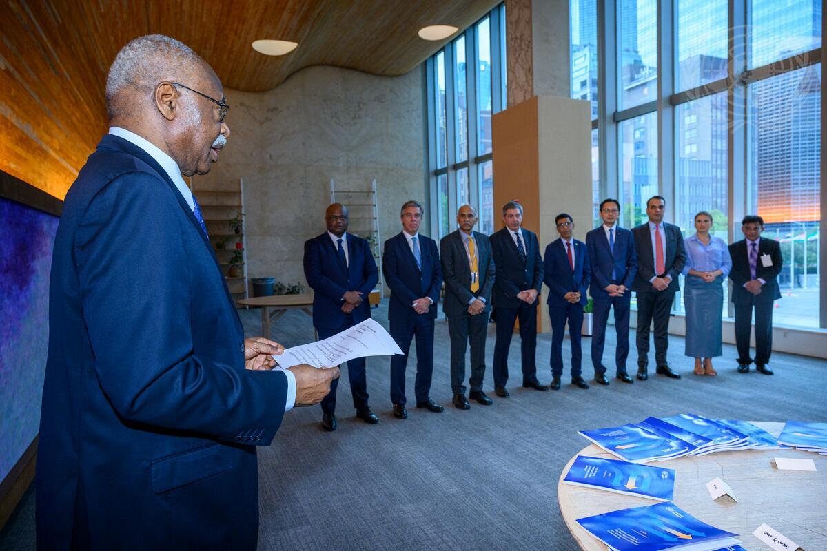 This afternoon, I had the honor of receiving versions of the Pact for the Future in 27 languages, generously prepared by Member States.

Shaped by months of dialogue and collaboration, the Pact set out our shared roadmap for a fairer, more resilient multilateral system. 

I thank