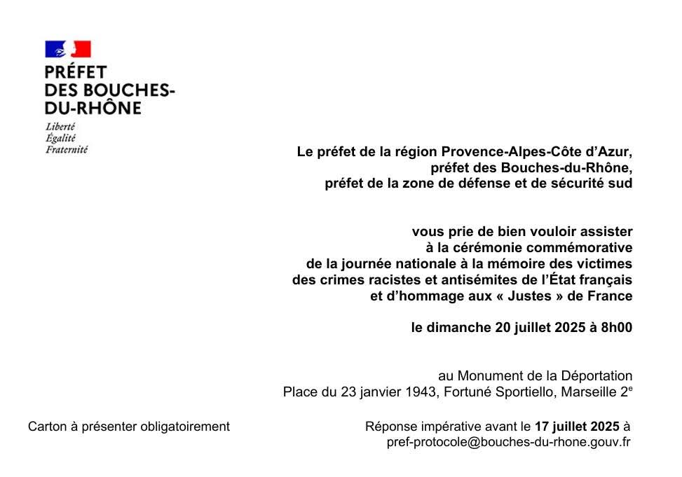 Ce dimanche soyons ensemble.
<a href="/Prefet13/">Préfet de la région Provence-Alpes-Côte d'Azur</a>