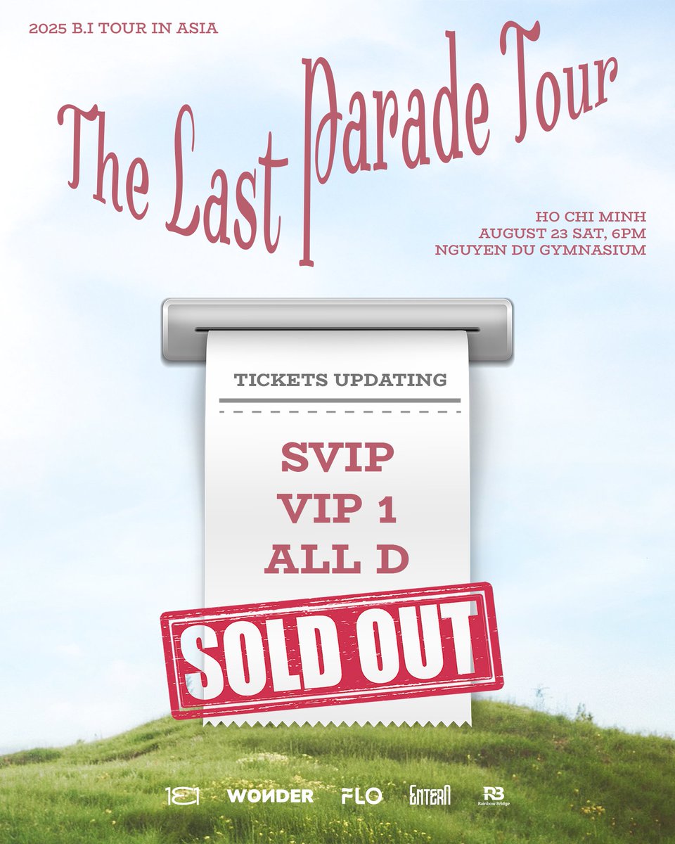 ENTERAMUSICFEST's tweet photo. SVIP, V1 &amp; D — SOLD OUT!
Still thinking about grabbing V2, A, B, or C tickets? Don’t worry — the views are still amazing and B.I’s fan service?  Just sit back and let the love hit you 

#BI #비아이 #131LABEL #2025BITOUR #THELASTPARADE
#2025THELASTPARADEINHOCHIMINH #wondercoltd https://t.co/vdOLoTTnEl