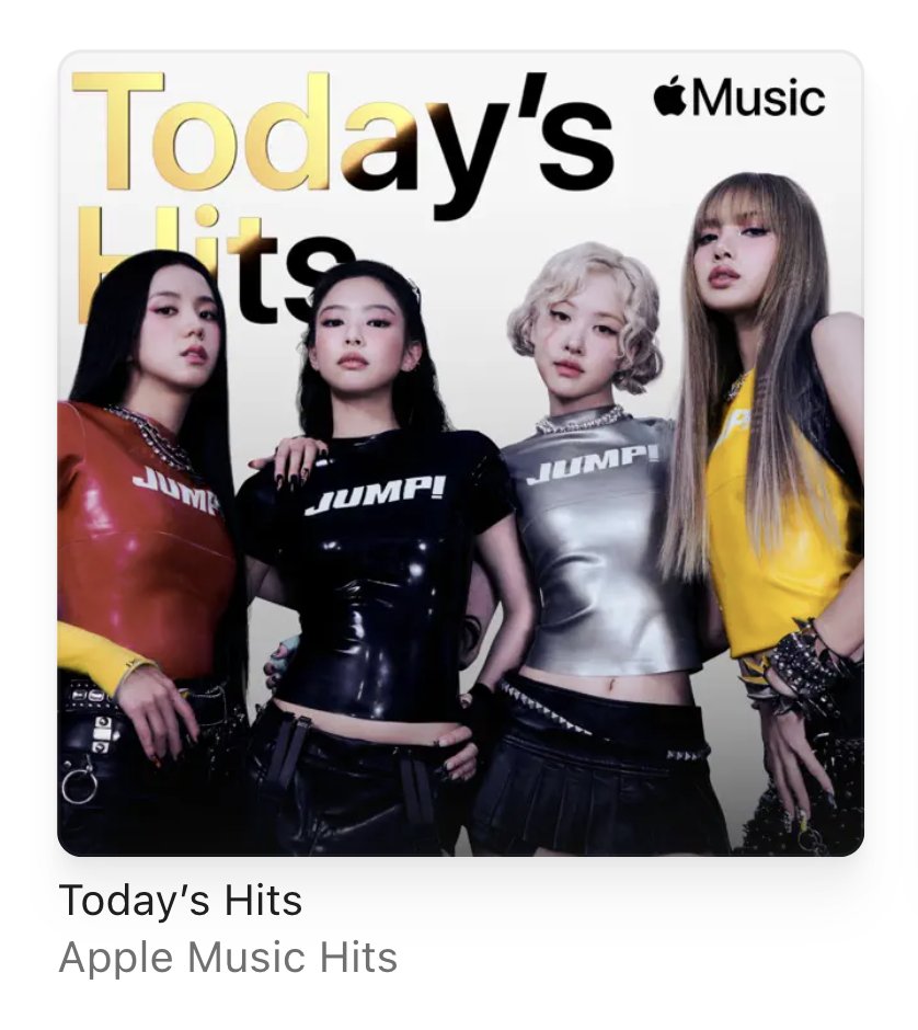 .<a href="/BLACKPINK/">BLACKPINKOFFICIAL</a> is featured on the cover of US Apple Music ‘Today’s Hits’ playlist, with “#JUMP” at #1.