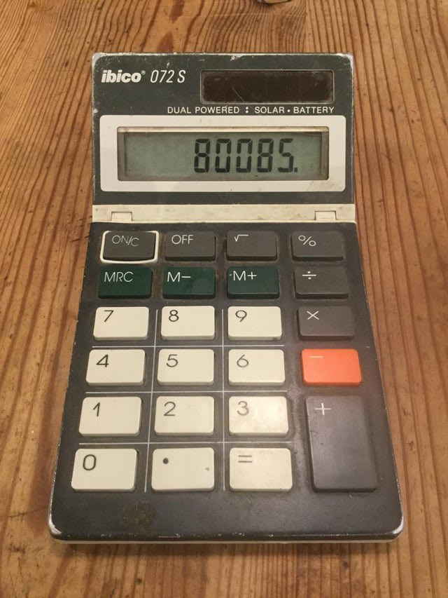 🚨BREAKING: The WSJ is in possession of a calculator Trump used in 1986 with a pornographic math equation still saved in the screen. 

(NSFW)
