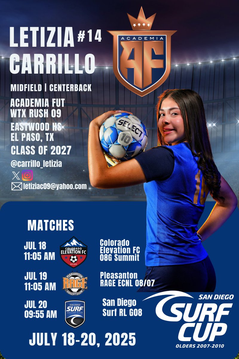 Letizia Carrillo-Ponce (@letiziacarrillo) on Twitter photo Grateful for the opportunity to compete at Surf Cup this weekend-an event that brings together some of the best talent, teams from across the country. Every game is a chance to grow, learn, and show the work that's been put in day after day. #GrindWithPurpose <a href="/EHSGirlsSoccer3/">EHS Women’s Soccer⚽️</a> Grateful for the opportunity to compete at Surf Cup this weekend-an event that brings together some of the best talent, teams from across the country. Every game is a chance to grow, learn, and show the work that's been put in day after day. #GrindWithPurpose <a href="/EHSGirlsSoccer3/">EHS Women’s Soccer⚽️</a>