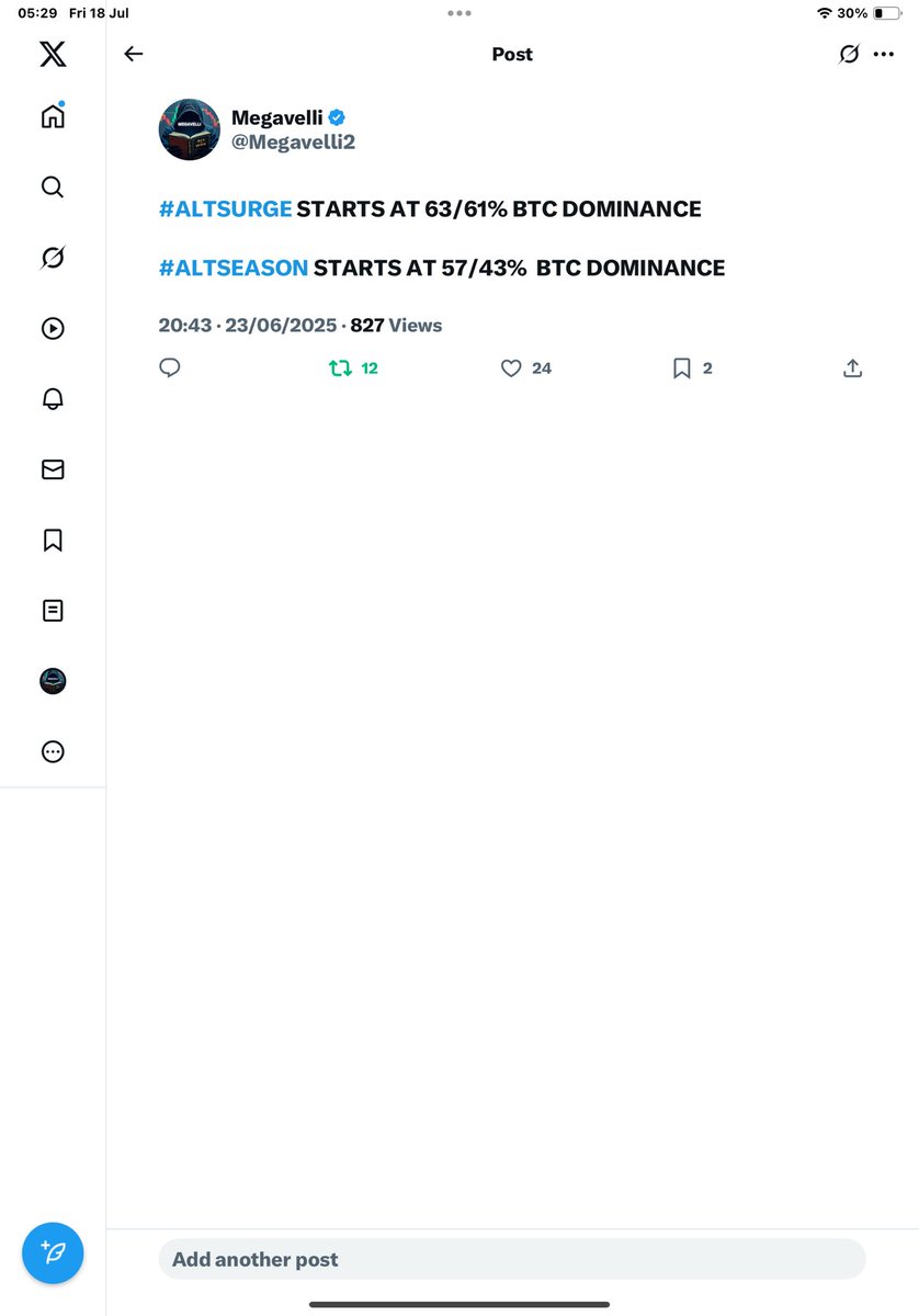 Megavelli (@megavelli2) on Twitter photo #GM 
#ETH #XRP #ADA #SOL #CRV #TAO #SUI #ALGO
#ALTSURGE IN FULL SWING NOT #ALTSEASON KNOW THE DIFFERENCE 
CONGRATULATIONS TO THOSE WHO BOUGHT THE #FEAR YOU ARE AHEAD OF 90% OF #CT
WATCH YOUR #ALTCOINS GROW EXPONENTIALLY WHILE EVERY ONE IS CHASING PUMPS 
REMEMBER TO TAKE #GM 
#ETH #XRP #ADA #SOL #CRV #TAO #SUI #ALGO
#ALTSURGE IN FULL SWING NOT #ALTSEASON KNOW THE DIFFERENCE 
CONGRATULATIONS TO THOSE WHO BOUGHT THE #FEAR YOU ARE AHEAD OF 90% OF #CT
WATCH YOUR #ALTCOINS GROW EXPONENTIALLY WHILE EVERY ONE IS CHASING PUMPS 
REMEMBER TO TAKE