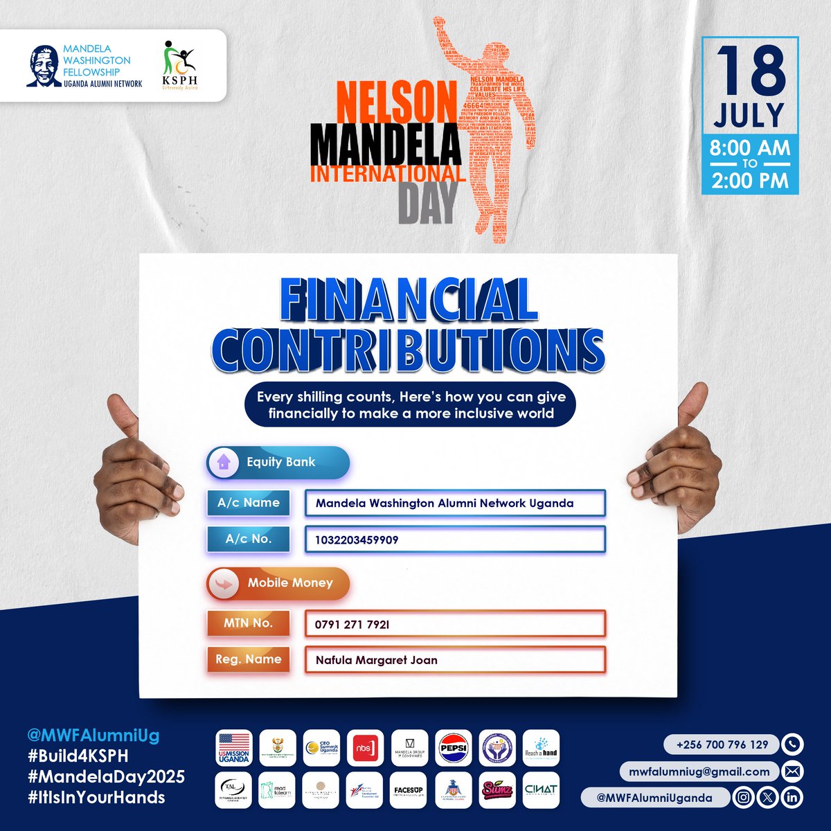 useanorthUG's tweet image. The day is finally here! Good luck team!
To make your financial contribution, check frame 1. The campaign goes beyond today.
Happy #MandelaDay2025
What service are you rendering your community?
Thank you @MWFAlumniUganda for the kind gesture towards children of @abilityksph_Ug