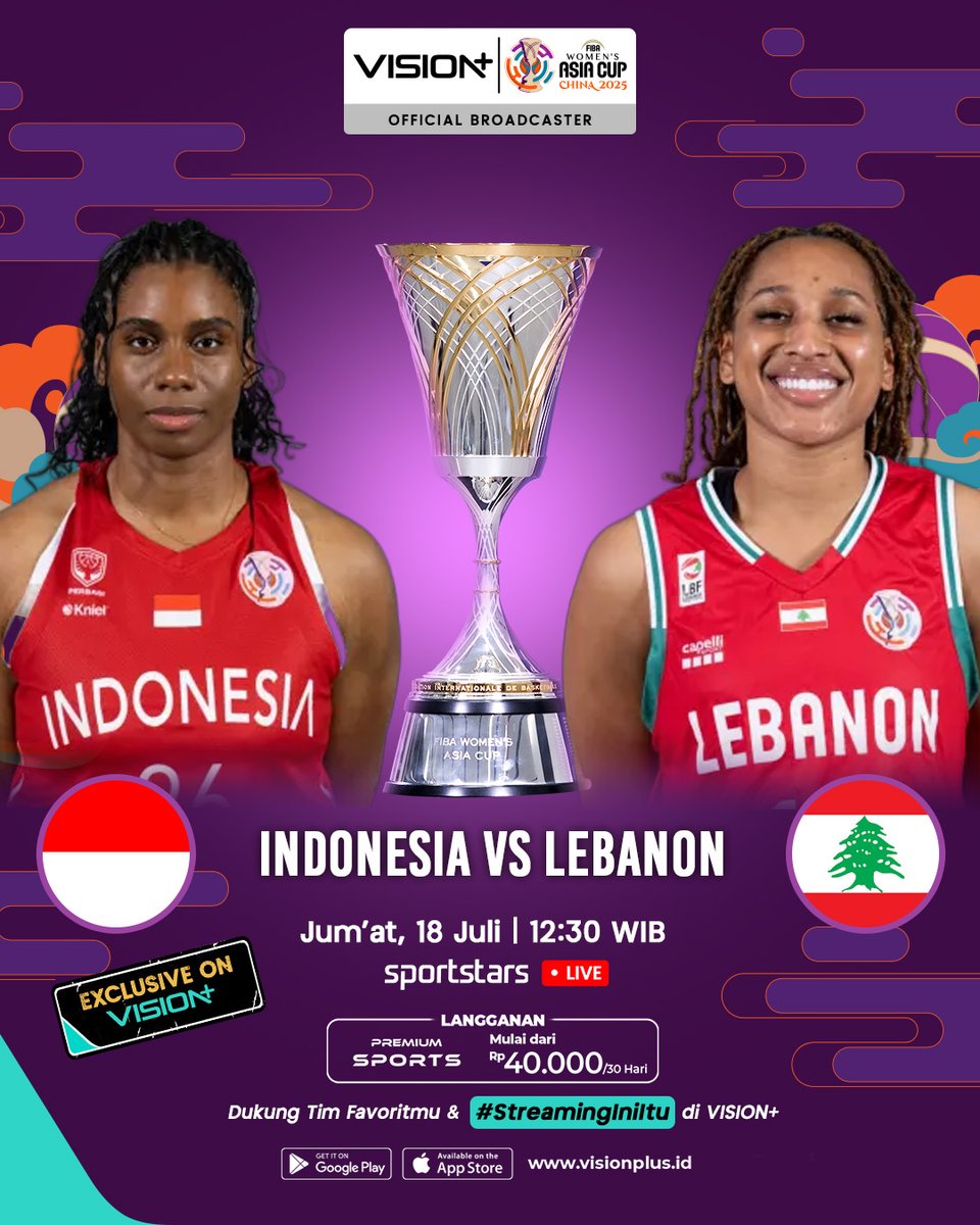 HARI INI! Timnas Basket Putri Indonesia akan menghadapi Lebanon, demi perebutan peringkat ke 7 dan untuk mempertahankan tempat di Divisi A turnamen elite tingkat Asia

#StreamingIniItu pertandingan terlengkap FIBA Women’s Asia Cup 2025 secara lebih dekat melalui layar gadgetmu