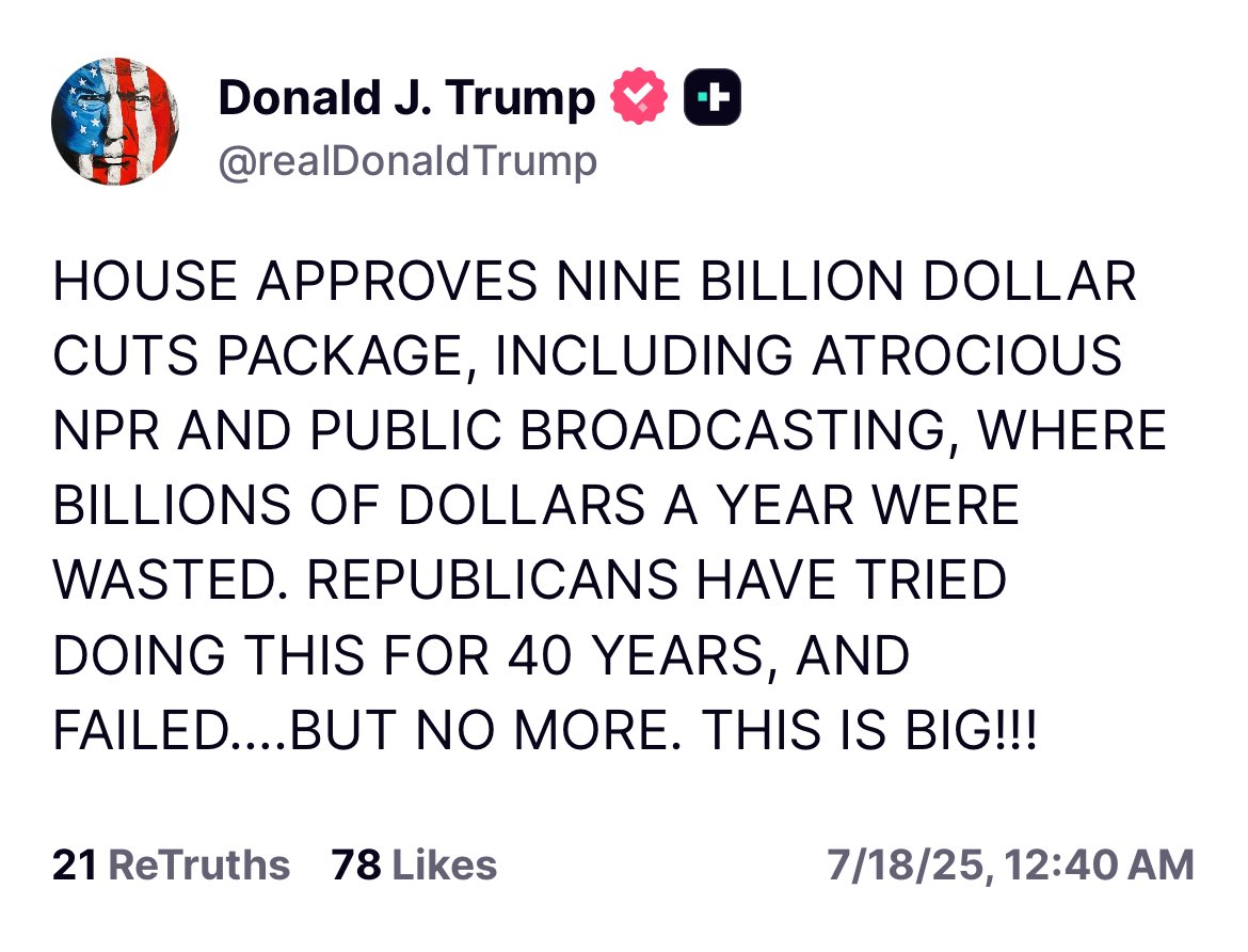 liz_elkind's tweet image. Trump celebrating passage of his $9B rescissions bill tonight