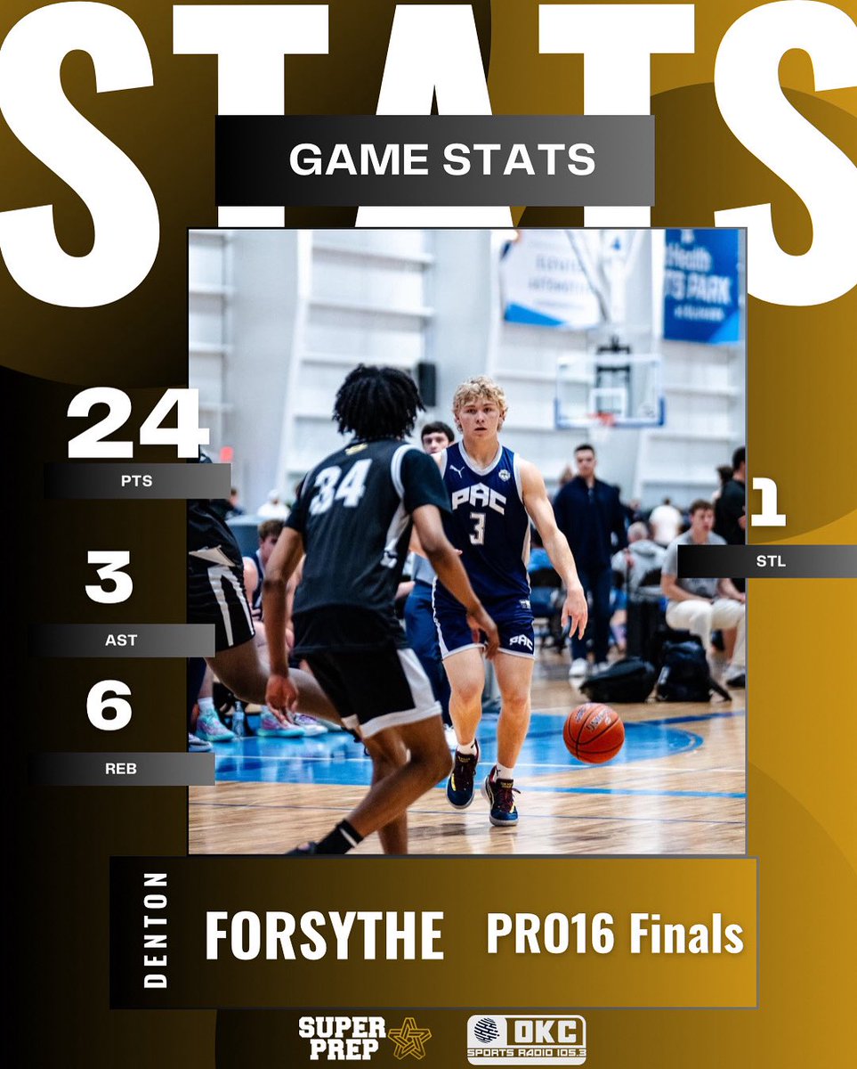 Dale 3🌟 Denton Forsythe ‘26 and PAC Basketball PG had a strong performance this evening against Missouri Flight at the Puma PRO16 Finals 🚨