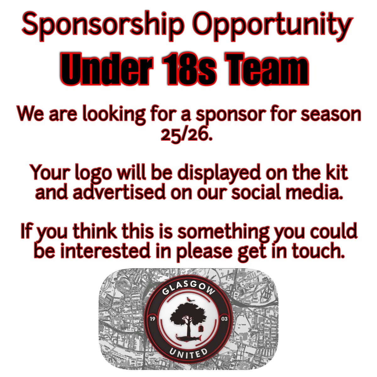***SPONSORSHIP OPPORTUNITY ***
We are currently looking for a new sponsor for our new kit for the 2025/26 season  ), anyone interested get intouch via Dm 👍🏻👌🏻⚽️