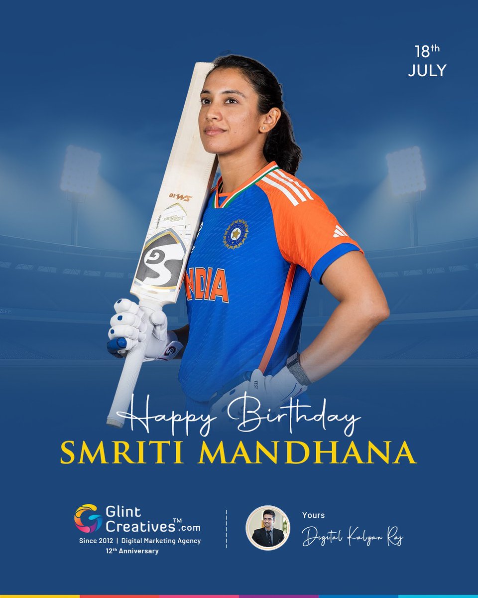 glintcreatives's tweet photo. Happy Birthday, Smriti Mandhana!🏏
🌐https://t.co/GaBju51UJe
#HappyBirthdaySmriti #SmritiMandhana #CricketQueen #WomensCricket #TeamIndia #IndianCricketTeam #India #Cricket #BCCI #ICC #IndianCricket #GlintCreatives #webdevelopment #digitalmarketing #chennai #vijayawada #hyderaba https://t.co/KqEcHY4WqU