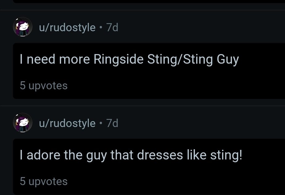 DoppelStinger's tweet image. Love that people love seeing me front row at @AEW in @Sting gear. Me too! I'd do more shows but I’ve got a job, bills, & sadly not born with the $ or powers of Green Shirt Guy. I’ll show up when possible. Spirit’s always ringside @AEWonTV. 🦂🦂 #cosplaysting #stingcosplay