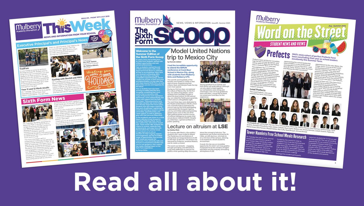 Mulberry Academy Shoreditch (@mulberryas) on Twitter photo As the #summer term comes to an end <a href="/MulberryAS/">Mulberry Academy Shoreditch</a>, our weekly/termly newsletters give a snapshot of some of the fantastic learning and enrichment that's been going on this term! Read all about it at: bit.ly/2Gng2U3 As the #summer term comes to an end <a href="/MulberryAS/">Mulberry Academy Shoreditch</a>, our weekly/termly newsletters give a snapshot of some of the fantastic learning and enrichment that's been going on this term! Read all about it at: bit.ly/2Gng2U3