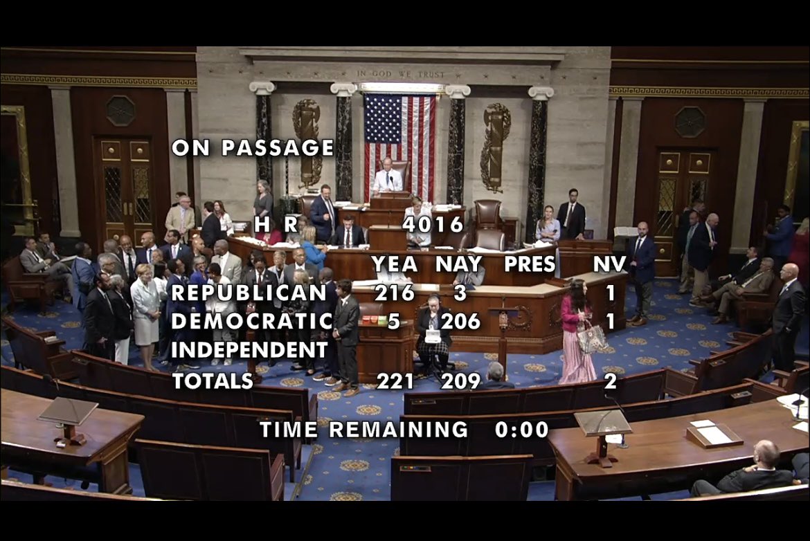 connorobrienNH's tweet image. NEW: The House passed its $831B defense appropriations bill with a flat Pentagon funding levels and numerous conservative policy riders, 221-209.
5 Dems voted for the bill, while just 3 Republicans opposed it.