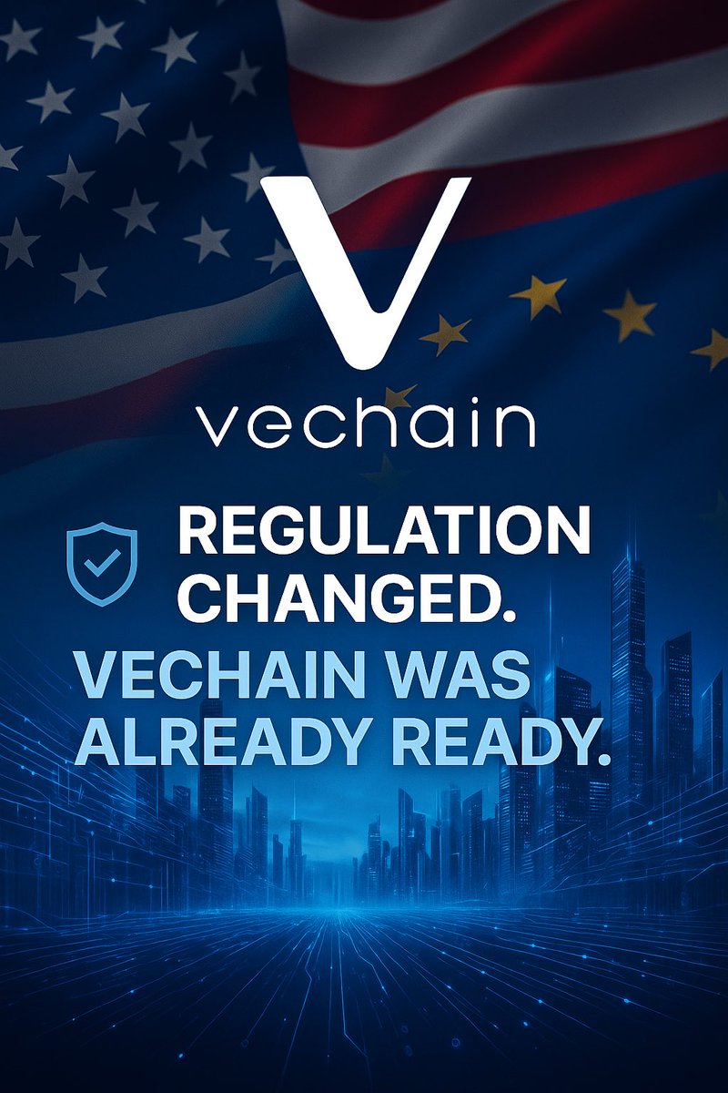 🚨 The Rules Just Changed. And VeChain Was Already Aligned.🚨

Trump just flipped U.S. crypto policy.
→ Regulation is now pro-utility
→ ESG, compliance, and proof are in
→ Vaporware is out

And the one chain built for this new era?

#VeChain.

Let’s break it down.🧵
#VeChain