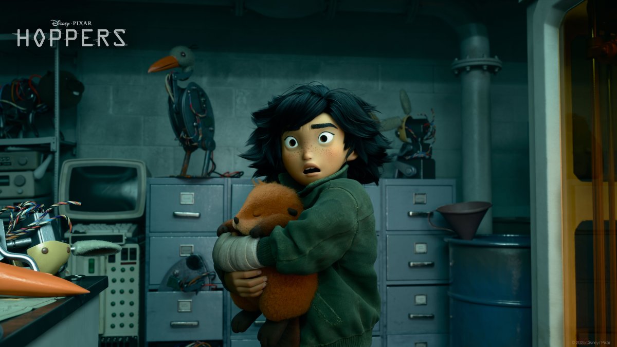 Pixar's tweet image. Check out these new images from Disney & Pixar's #Hoppers, arriving in theaters March 6, 2026. 🦫