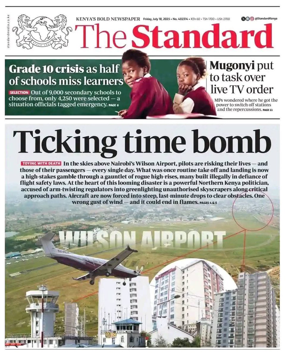 The standard group won't sell today. How could they miss not put William Ruto on its flushy HEADLINES 🤣