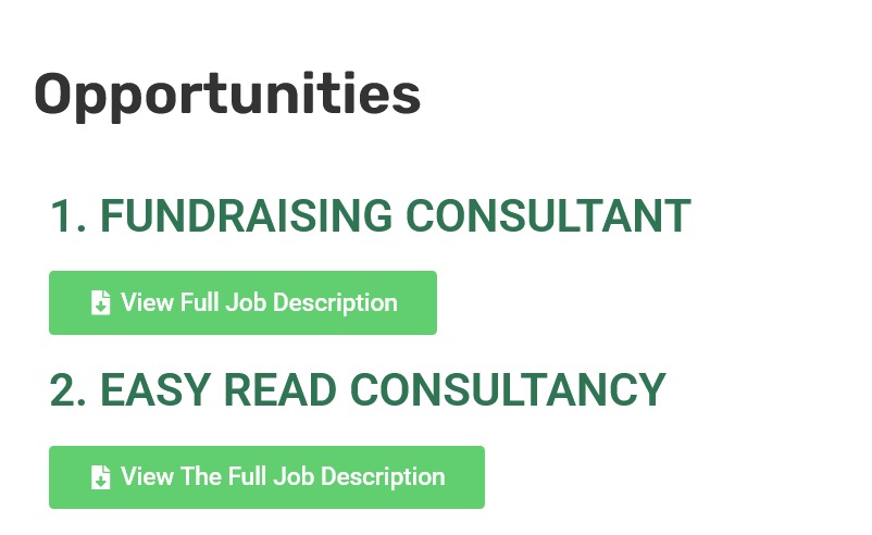 INCLUSION AFRICA is seeking the services of two consultants:

1. Fundraising Consultant 

2. Easy Read Consultant 

Find the Terms of Reference (TOR) in the link below and please share widely:

inclusionafrica.africa/opportunities/