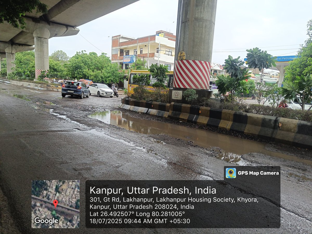 ThakurAryanSin8's tweet image. 📌 सूरत ए हाल जीटी रोड लखनपुर कानपुर
जीटी रोड, कानपुर की सच्चाई!
मेट्रो ट्रैक के नीचे पानी भरा, सड़कें टूटी, हर बारिश के बाद हाल बेहाल।
क्या यही है स्मार्ट सिटी का भविष्य?
जनप्रतिनिधि और प्रशासन कब जागेगा?
#Kanpur #GTroad #SmartCity #IgnoredCity?
#KanpurNeeds
#YeThikKarkeDikhao