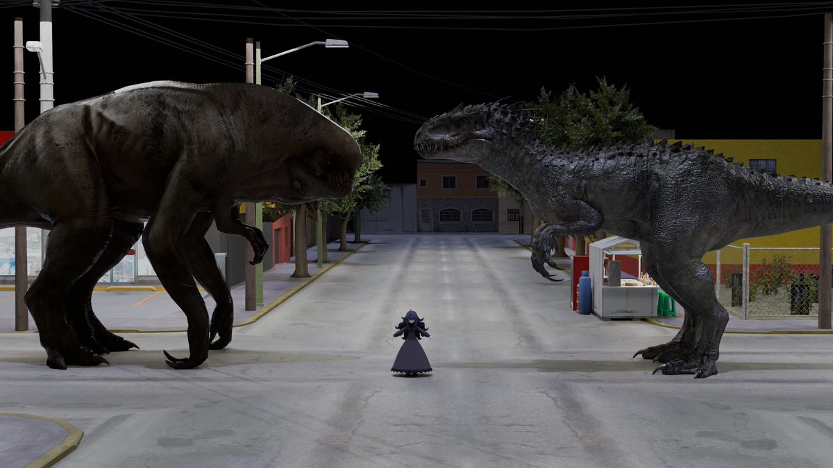 CocoDarkDraws85's tweet image. Diferencia de tamaño actual entre la Indominus Rex y el Distortus Rex.
#JurassicWorldRebirth