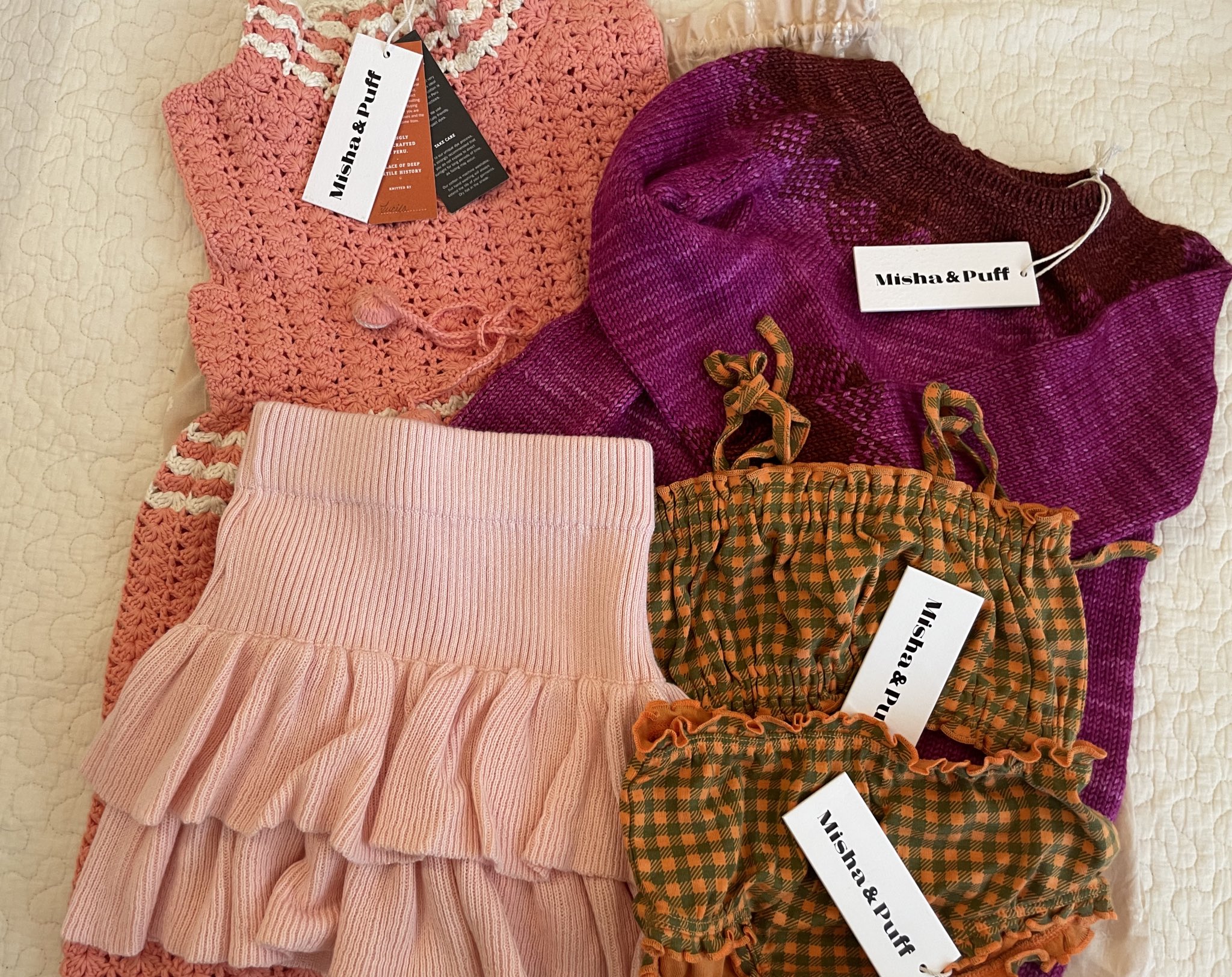 Misha & Puff 薄紫 ニットスカート 8Y