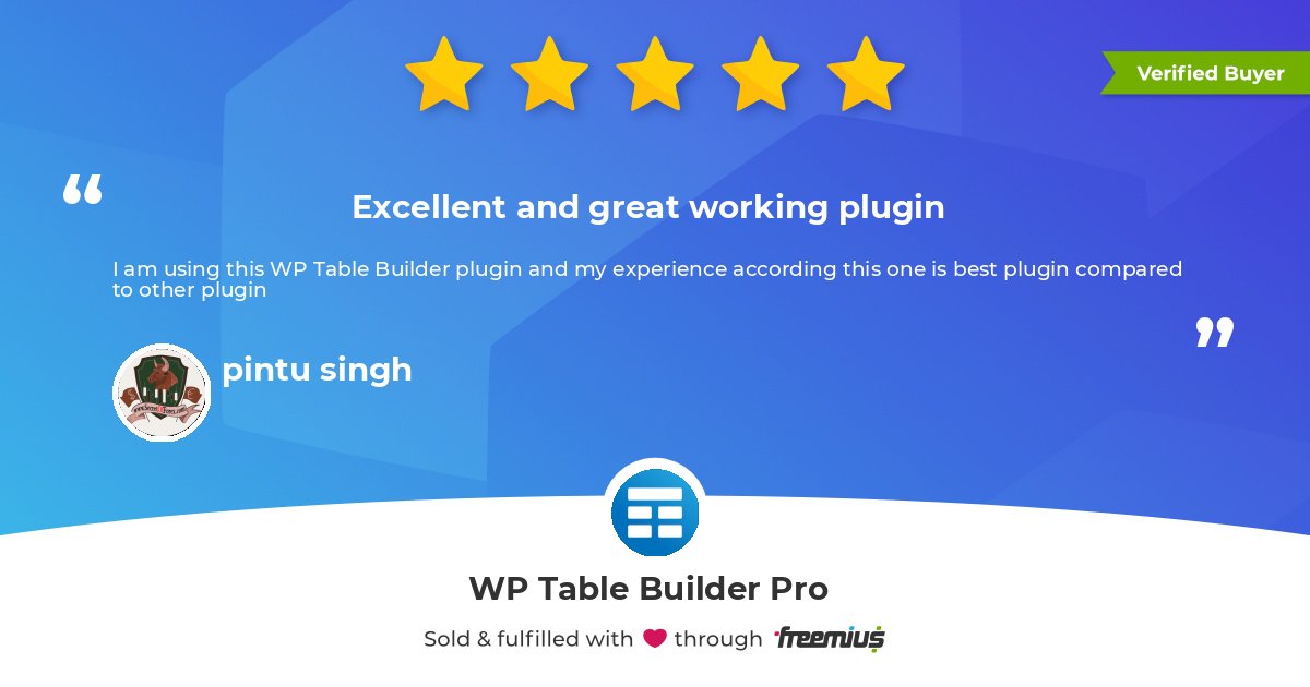 WP Table Builder tweet media