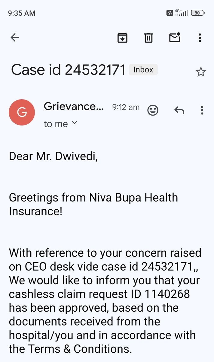 <a href="/Niva_Bupa/">NivaBupa</a>
<a href="/PMOIndia/">PMO India</a>
Reminder – 124
Policy Number: 32791296202200
Claim ID: 1140268
Pending Since: 944 Days (Over 32 Months)

Despite repeated follow-ups, the claim remains unsettled with no proper resolution or transparency from Niva Bupa.
👇