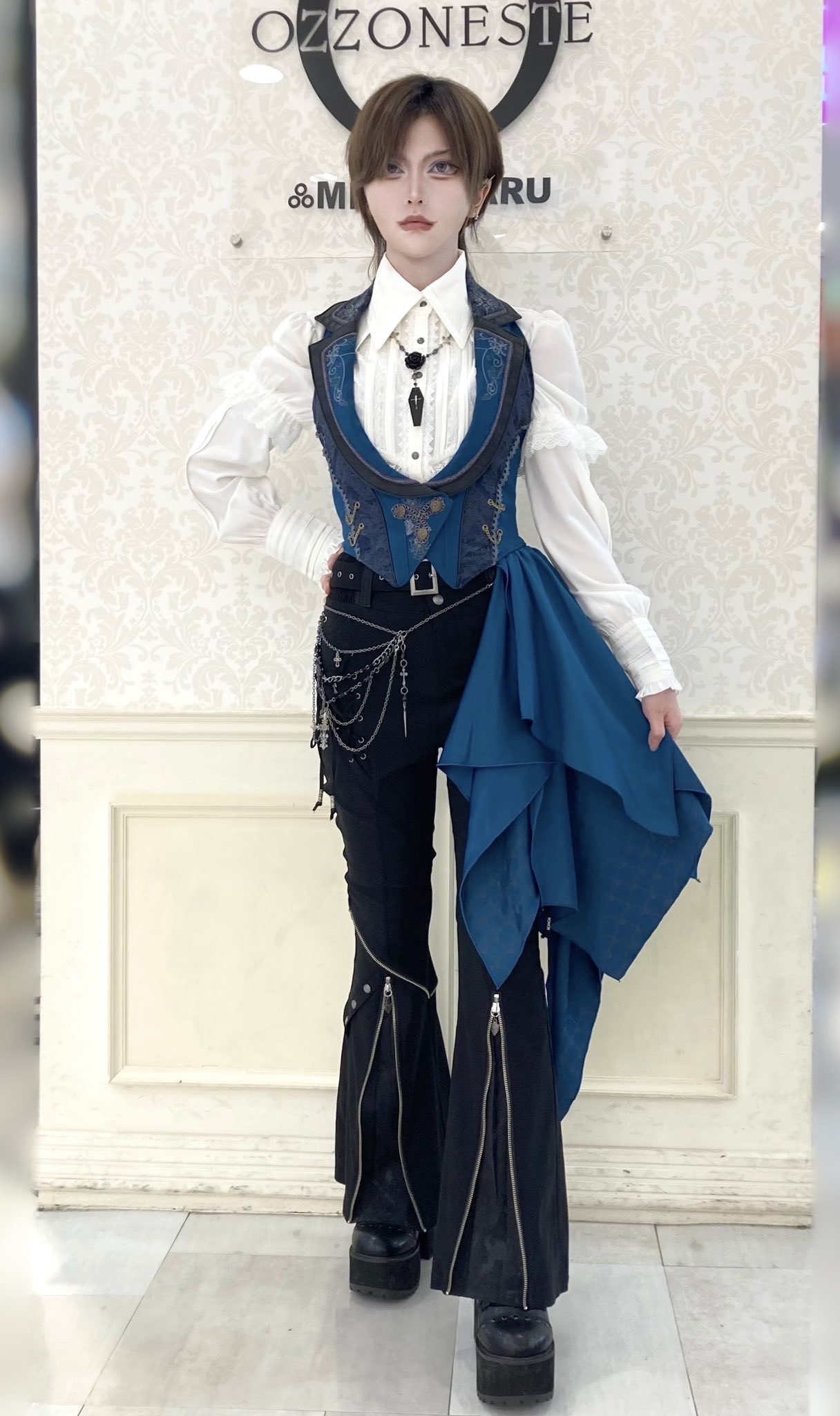 @M-866【オッズオネスト】OZZ ONESTE フレアショートパンツ M-866【オッズオネスト】OZZ ONESTE フレアショートパンツ
