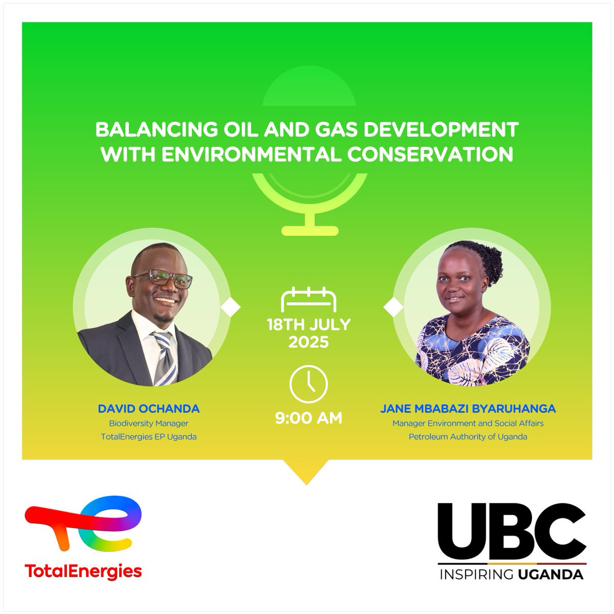 PAU_Uganda's tweet image. The biodiversity conversation is happening on @ubctvuganda today at 9:00 AM
PAU’s Jane Mbabazi Byaruhanga joins @TotalEnergiesUG’s David Ochanda to discuss balancing oil and gas development with environmental conservation.
Tune in at the top of the hour.
#CreatingLastingValue…