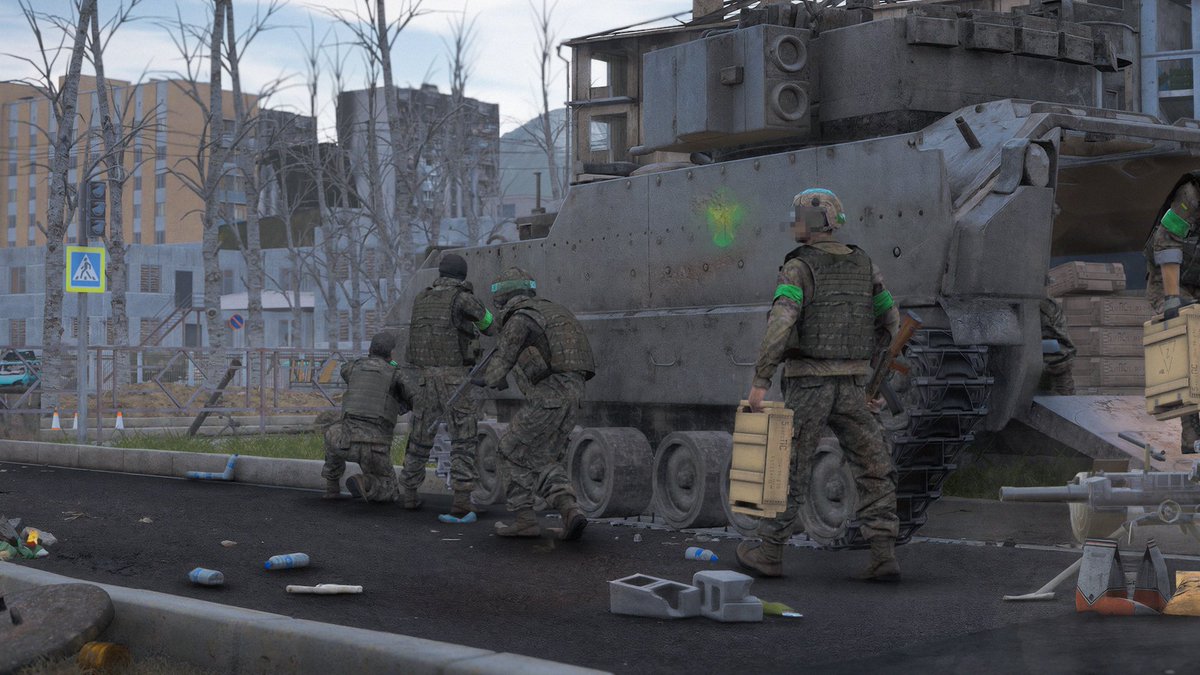 NAPA forces in Kirovograd, in a firefight with the government forces.
Kirovograd, Chernarus.

ЧЕРТА.
