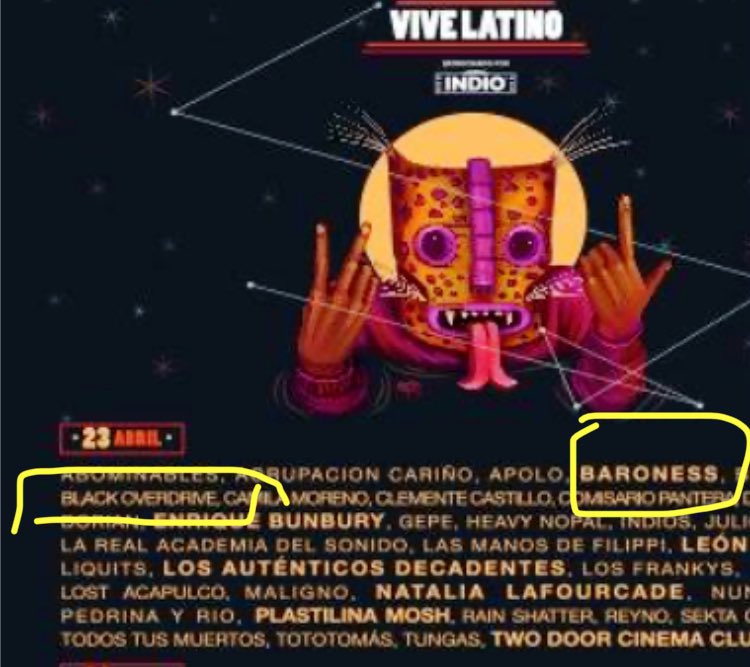 Jorge Marshall (@jorge_marshal) on Twitter photo Casi nadie se acuerda que Baroness vino al Vive Latino y ese mismo día toco el <a href="/Black_Overdrive/">Black Overdrive</a>
#eloráculodelrawk Casi nadie se acuerda que Baroness vino al Vive Latino y ese mismo día toco el <a href="/Black_Overdrive/">Black Overdrive</a>
#eloráculodelrawk